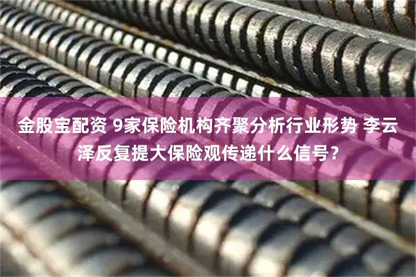金股宝配资 9家保险机构齐聚分析行业形势 李云泽反复提大保险观传递什么信号？