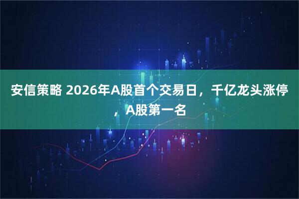 安信策略 2026年A股首个交易日，千亿龙头涨停，A股第一名
